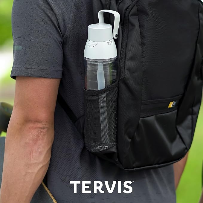 Tervis 24oz Tritan Water Bottle | Clear | Made in USA, Leakproof, Double-wall Insulated, Shatterproof, BPA-Free, Dishwasher Safe, Fits Most Cupholders, Gifts under $35