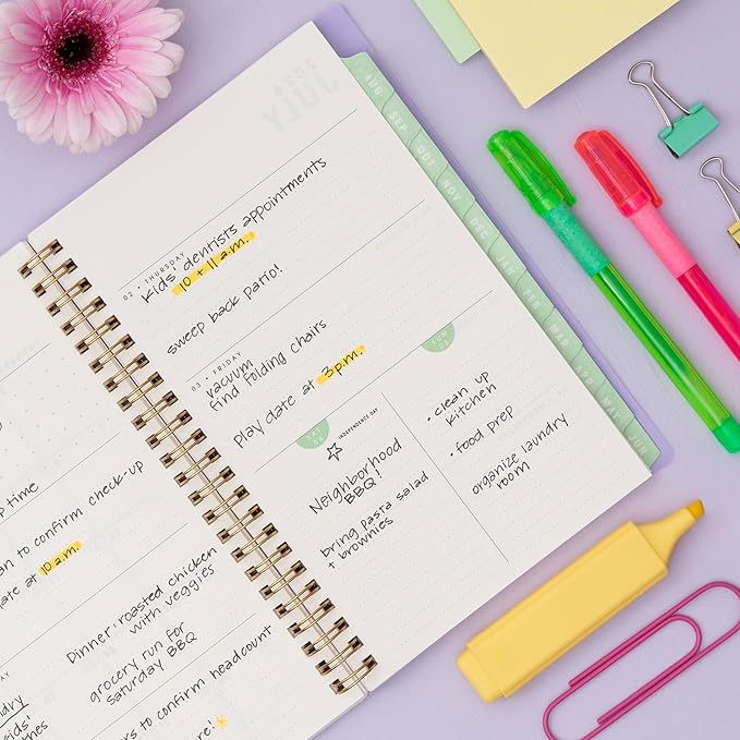 Blue Sky Brook Gossen 15 Month 2026-2027 Weekly and Monthly Academic Year Planner Calendar, April 2026 - June 2027, 5" x 8", Flexible Cover With Zip Pouch, Wirebound, Laminated Tabs, Storage Pocket, Daisy Checkers