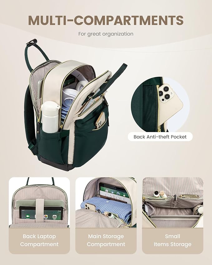 LOVEVOOK Travel Laptop Backpack Women, 15.6 Inch Anti-theft Laptop Bag with USB Port, Fashion Waterproof Computer Backpacks Teacher Nurse Backpack Purse for College School Work
