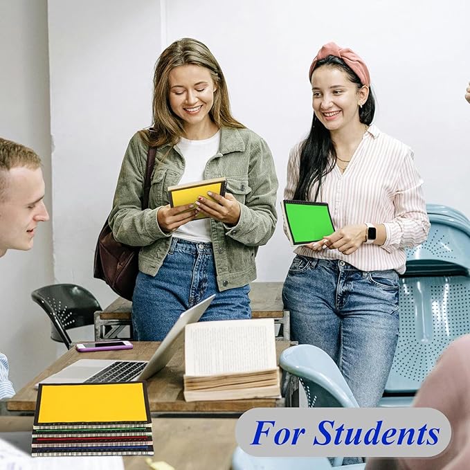 Leelosp 12 Pcs Small Spiral Notebook Lined Spiral Journal College Ruled Notebook Wire Bound Kraft Cover, 120 Pages for Work (Blue,Green,Yellow,Red,5.5 x 8.3 Inch)