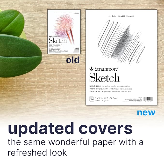 Strathmore 200 Series Sketch Pad, 9x12 inch, 100 Sheets, Tape Bound - Artist Sketchbook for Drawing, Illustration, Art Class Students (Pack of 12)