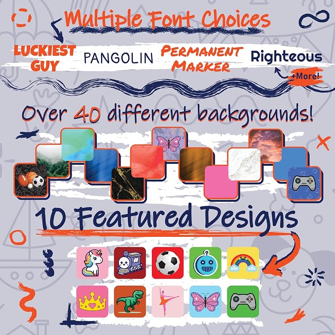 Personalized Daycare Stickers Name Labels for Kids - Custom Waterproof Name Stickers for Water Bottles, Lunch Boxes School Supplies, Clothing Tags, 30+ Designs, Dinosaurs