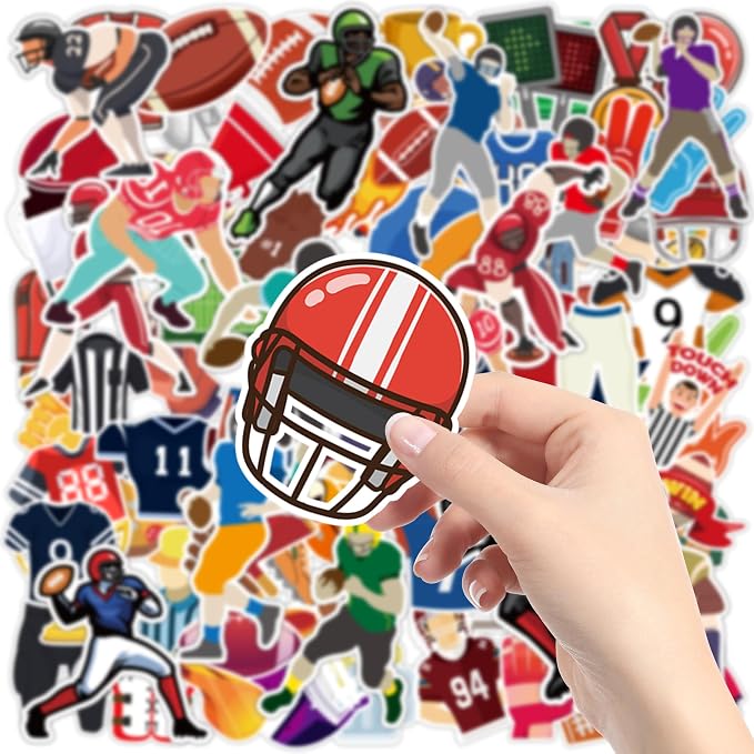 Football Stickers for Kids - 100 PCS Football Party Decorations for Super Game Bowl 2027 | Game Day Party Favors Supplies Decor - Toys Games Gifts Crafts for Toddlers