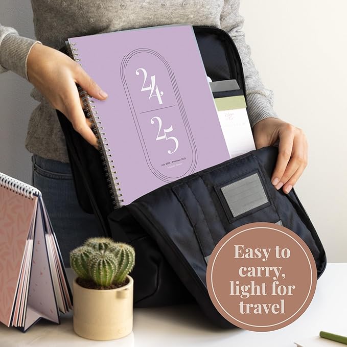 Rileys Academic Planner 2025-2026, Daily, Weekly & Monthly Planner, July 2025 - June 2026, Student Notes Pages, Twin-Wire Binding, Weekly Agenda for School & Work (8.5 x 11-Inches, Lilac)