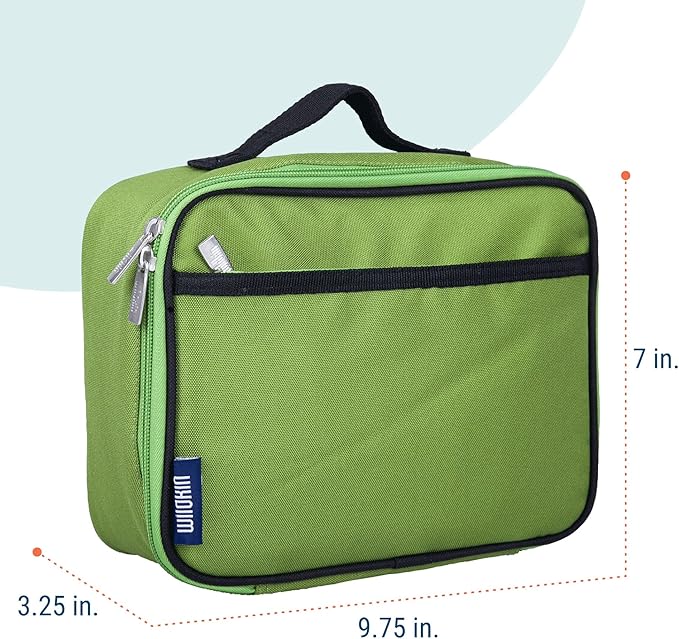 Wildkin Kids Insulated Lunch Box, Keeps Food Hot or Cold, BPA-Free with Mesh Pockets & Easy-Clean Lining – Ideal for School, Travel & Daycare – Parrot Green