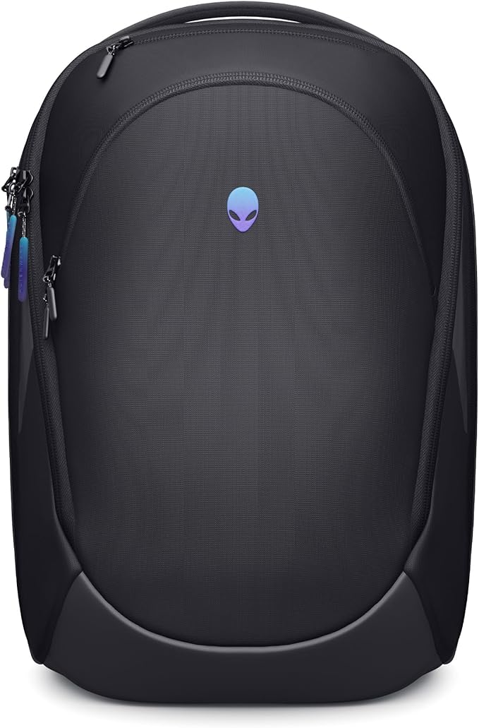 Alienware 18 Backpack - AW7825P - 28L Capacity, 3D Breathable Mesh, Magnetic Pocket Organizers, RFID Safe Pocket, Weather resistant, 3D Iridescent Reflective Alienware logo - Alienware Black