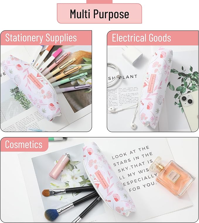 Mr. Pen- Cute Pencil Case Pouch, Multipurpose Canvas Bible Pencil Pouch, Smooth Zipper, Premium Material, Neat Stitches, Ideal for Stationery, Cosmetics, Electronics, School, Office, Travel