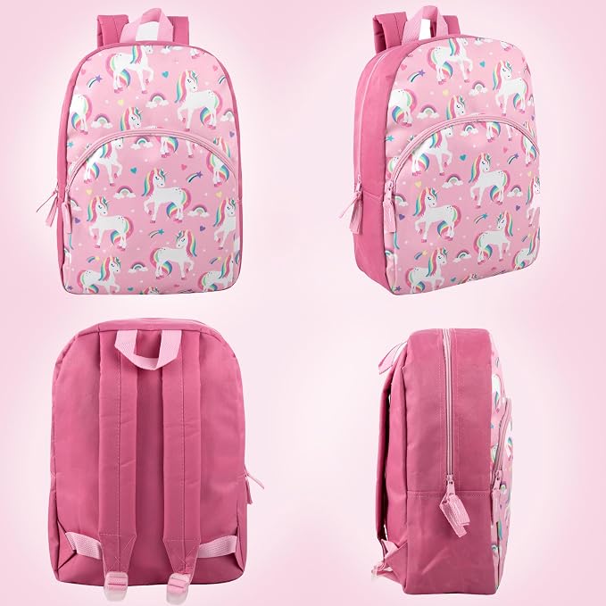 Trail maker 15 Inch Kids Backpacks for Boys & Girls | Preschool, Kindergarten, Elementary School Backpacks with Adjustable, Padded Straps (Unique Unicorns)