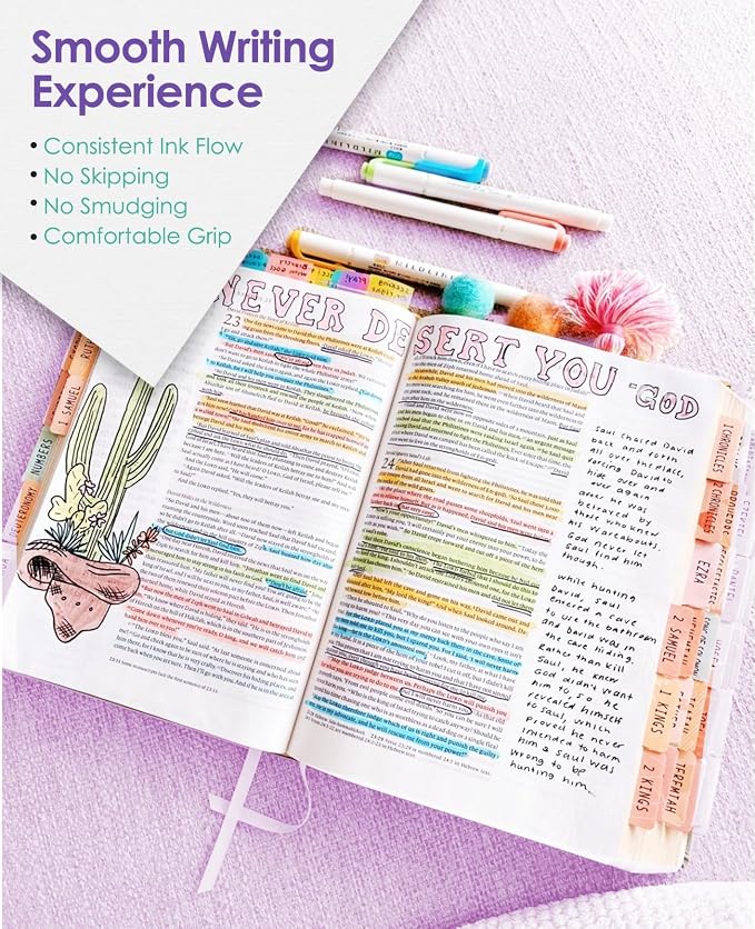 Pastel Highlighters, 30 Count Dual Tip Highlighter Markers, Fine Tip & Chisel Tip, No Bleed Quick Dry Non-Toxic Ink, Aesthetic Bible Highlighters for Journaling, School, Office & Study Notes