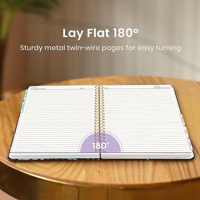 Large Lined Spiral Journal for Women Cute Hardcover 5 Subject Notebook for Work 8.5" x 11" with Removable Dividers & Tabs, College Ruled, 280 Pages Aesthetic Journal for Work, School & Note Taking, Enchanted Fungi