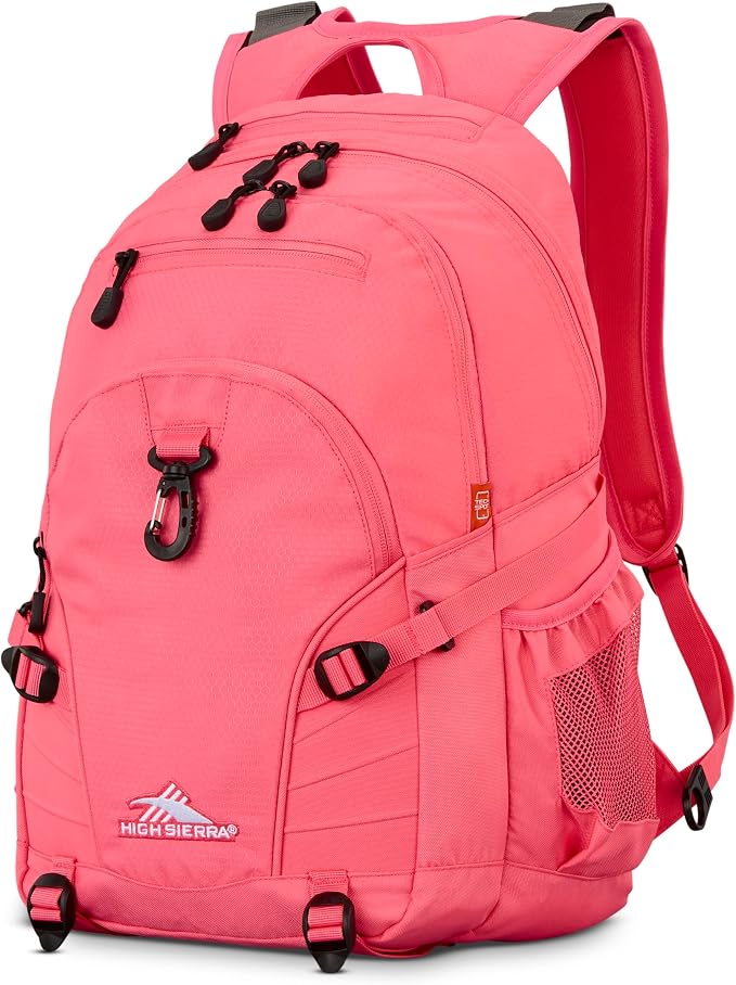 High Sierra Loop Backpack, Travel, or Work Bookbag with tablet sleeve, One Size, THRIFT PINK