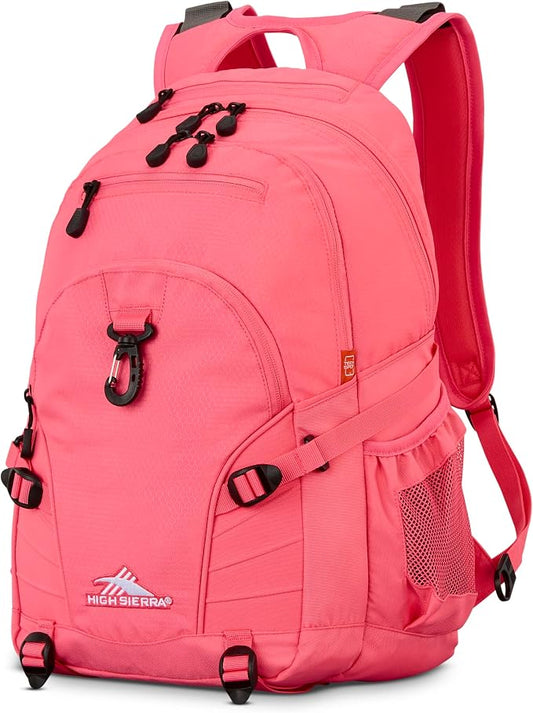 High Sierra Loop Backpack, Travel, or Work Bookbag with tablet sleeve, One Size, THRIFT PINK