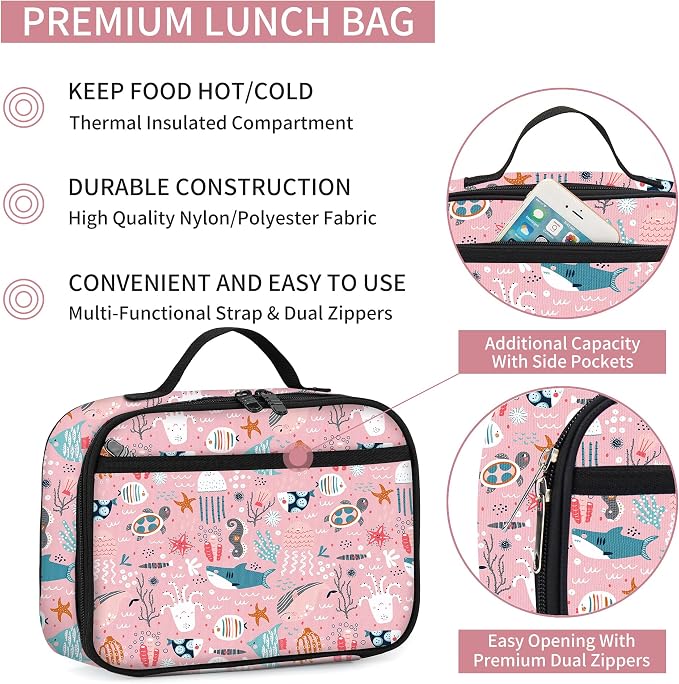 rickyh style Kids Insulated Lunch Box Thermal School Cooler hot Bag for Child