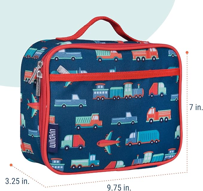Wildkin Kids Insulated Lunch Box, Keeps Food Hot or Cold, BPA-Free with Mesh Pockets & Easy-Clean Lining – Ideal for School, Travel & Daycare – Transportation
