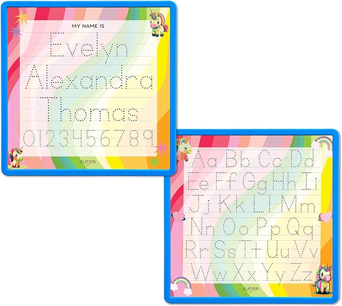 Kid's Name Tracing Board | Dry Erase Letter Tracing | Reusable Writing Practice Board | Personalized | Baby Unicorn Theme