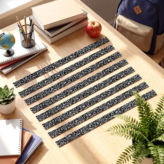 Colarr 24 Pcs Mini Magnetic Strips, 12" x 0.75" Composition Notebook Magnetic Borders for Classroom Whiteboard Magnet Border Strips Bulletin Board Borders for Office School Chalkboard Trim Decor