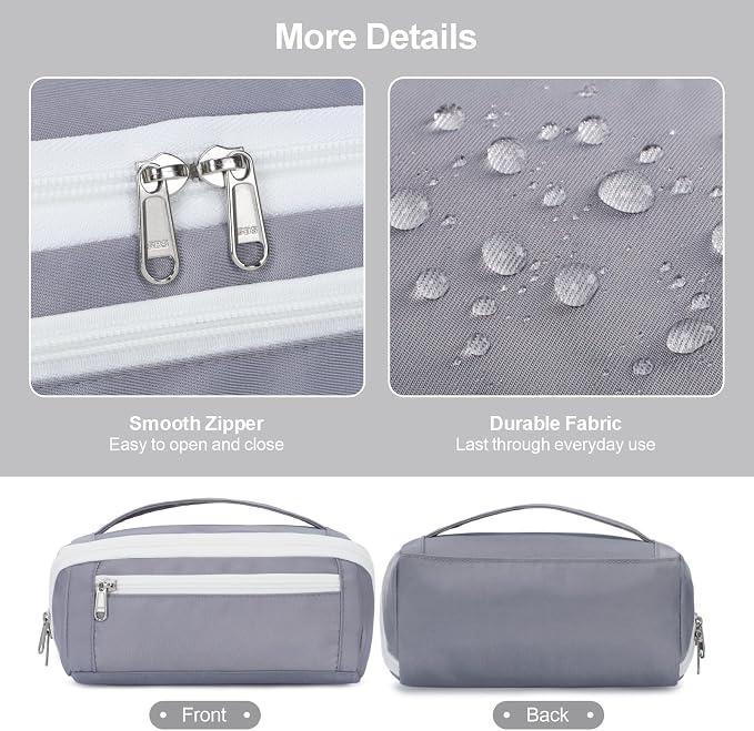 Large Pencil Pouch - 8 Compartments, Wide Handle Organizer Bag | Wide Open Pen Bag, Flexible Dividers & Side Pockets, Handle, 900D Fabric, College Supplies for Teens, Black & Grey