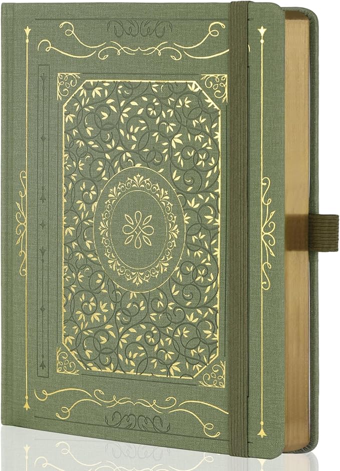 TIEFOSSI B5 Lined Journal, College Ruled Notebook for Women Men, Hardcover Notebooks for Writing Journaling, 100 GSM Thick Paper, 230 Numbered Pages with Golden Edges