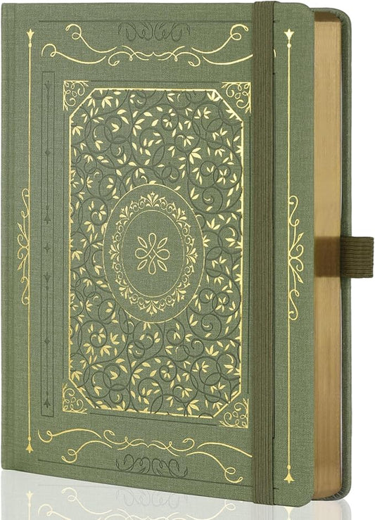 TIEFOSSI B5 Lined Journal, College Ruled Notebook for Women Men, Hardcover Notebooks for Writing Journaling, 100 GSM Thick Paper, 230 Numbered Pages with Golden Edges