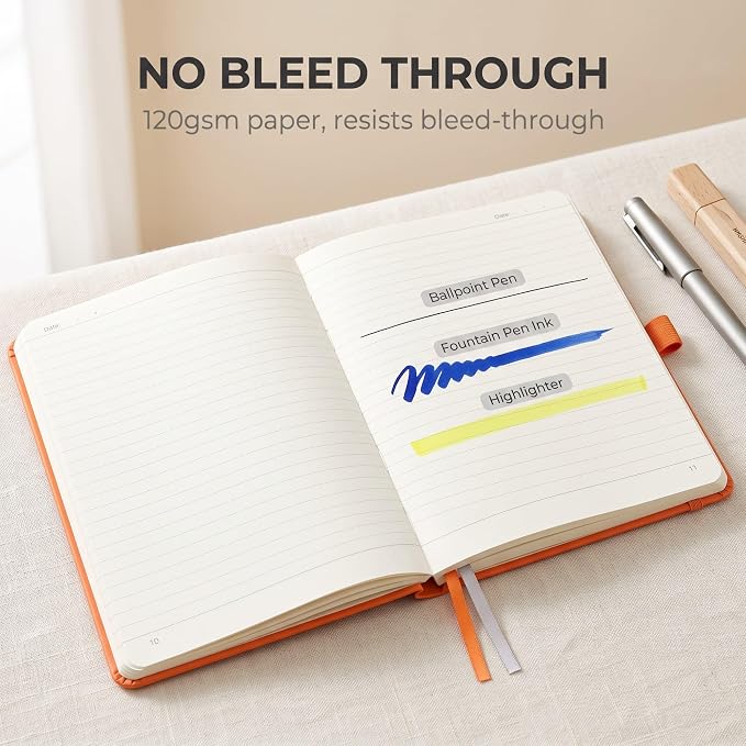 AHGXG Lined Journal Notebook, 160 Numbered Pages, A5 Size (5.7'' x 8.3'')