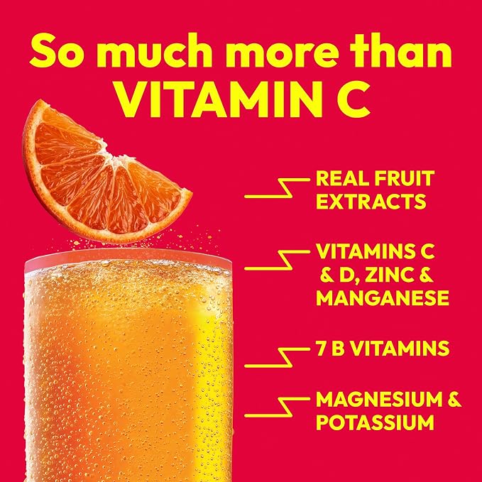 Emergen-C 1000mg Vitamin C Immune Support Powder Tangerine 30CT includes Zinc, Manganese, 7 B Vitamins and Electrolytes for Back to School Essentials