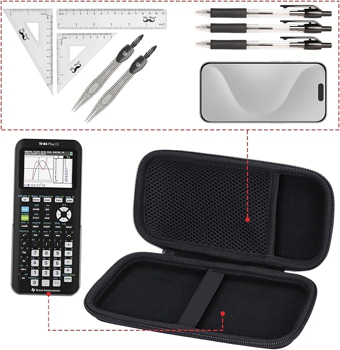 Lebakort Hard Case Compatible with Texas Instruments TI-84 Plus CE/TI-84 Plus/TI-84 Evo/TI-Nspire CX II CAS/TI-Nspire CX II/TI-83 Plus/TI-89 Titanium/TI-85/TI-86 Color Graphing Calculator (Rose Gold)