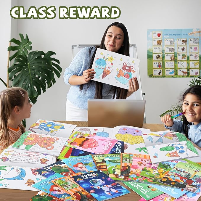 BenLouis Coloring Books Party Favors Bulk Mini Coloring Books for Kids Ages 4-8-12 Small Activity Books For Birthday Party Gifts Goodie Bags Stuffers Classroom Travel Activity（24pcs Assorted）