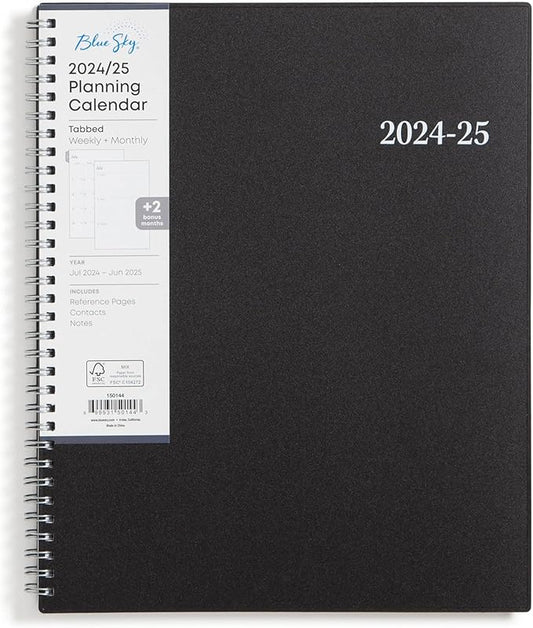 Blue Sky 2024-2025 Academic Year Weekly and Monthly Planner, July 2024 - June 2025, 8.5" x 11", Flexible Cover, Wirebound, Enterprise (150144)