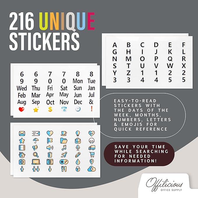 Index Card Dividers 3x5" — 100 Pcs of Cardboard Alphabet Dividers with 108 Stickers & Tabs for Index Card Organizer Holder, Storage File Box, Notecard Organizers — Recipe, Monthly, Alphabetical Cards