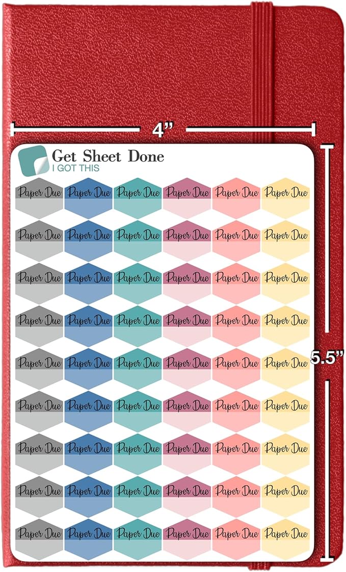 Student Planner Stickers – 48 Matte Vinyl Decals (½ Inch) – Academic Labels for School, College, or Teachers – Functional Organization for Study, Bujo, and Journaling (3 Sheets)