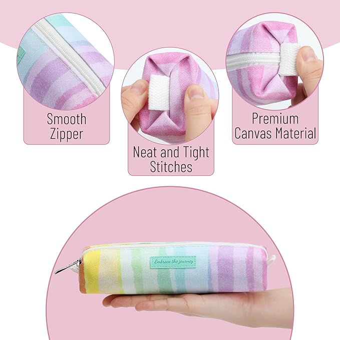 Mr. Pen- Cute Pencil Case Pouch, Multipurpose Canvas Bible Pencil Pouch, Smooth Zipper, Premium Material, Neat Stitches, Ideal for Stationery, Cosmetics, Electronics, School, Office, Travel