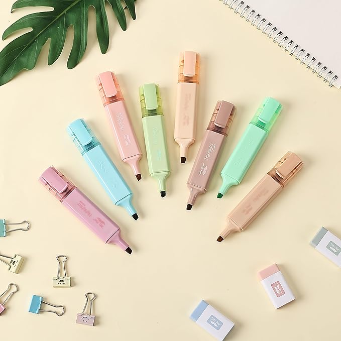 Mr. Pen- Highlighters, 8 Pack, Vintage Colors, Highlighters with Firm Chisel Tip, Quick Dry & Non-Toxic, No Bleed on Standard Paper, Ideal for Highlighting, Underlining, Journaling & Coloring