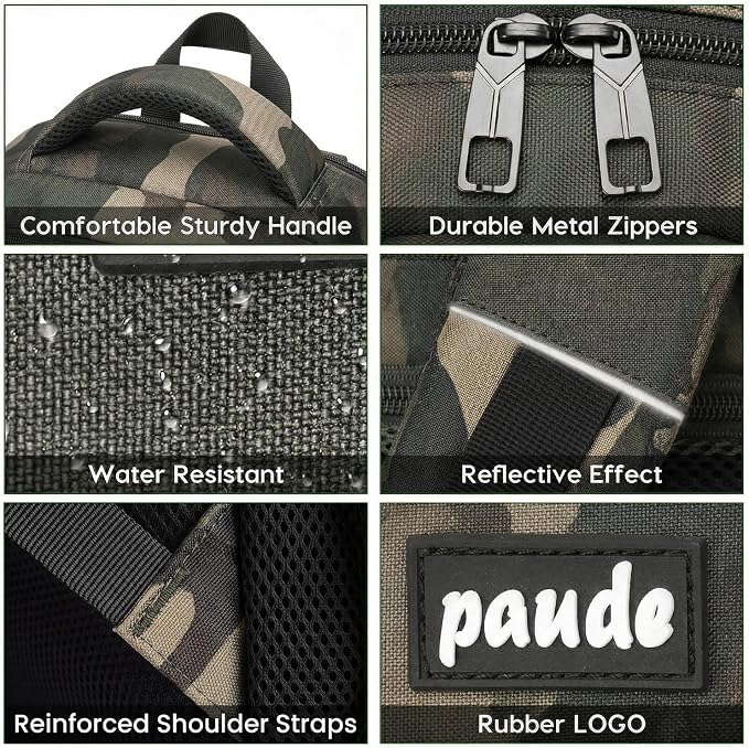 Paude Laptop Backpack for Man and Teens,School Backpack,Large Bookbag for High School College Students Work,Waterproof