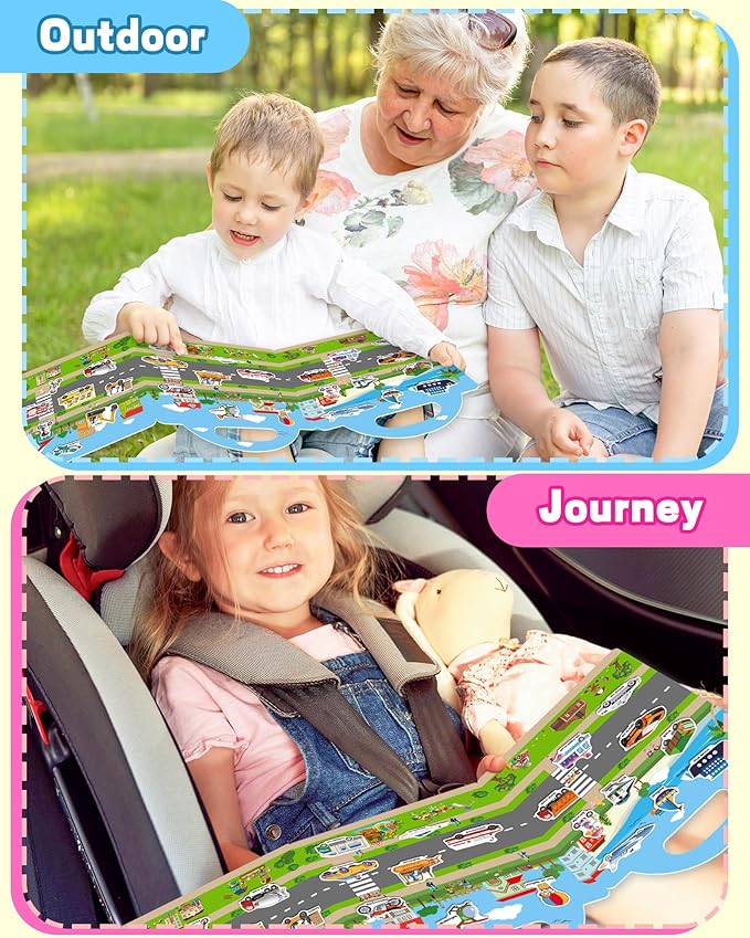 Walenced Reusable Sticker Book for Toddlers, Travel Stickers for Kids, Toddler Craft Activities Toys, Birthday Gifts for Boys & Girls