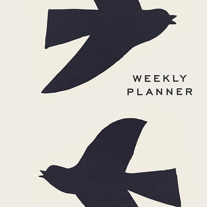 Minted Birds 2026 Weekly & Monthly Undated Planner, 5.5" x 8.5" Minimalist Spiral Bound Planner Notebook, 132 Pages, Elegant Undated Calendar Organizer for Work, School & Home