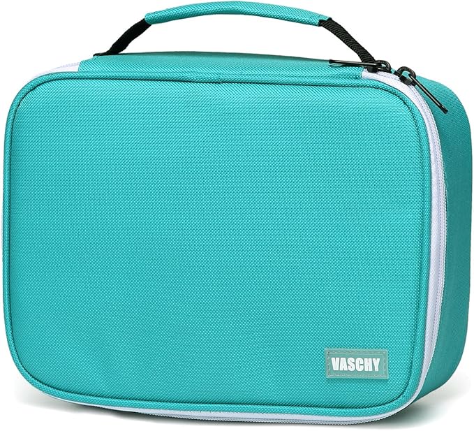 VASCHY Large Pencil Case, Art Color Pencils Pouch with Detachable Layers Multiple Zip Pockets for School Office Stationary Organization Turq