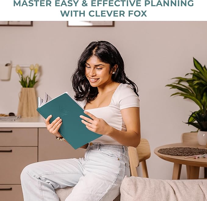 Clever Fox Planner PRO Schedule Dated (Jan 2026–Jan 2027) – Weekly & Monthly Life Planner with Time Slots, Appointment Book and Daily Organizer to Increase Productivity, A4 Hardcover – Dark Teal