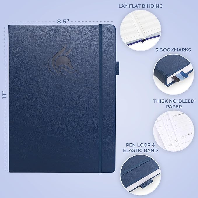 Clever Fox Planner PRO Schedule Dated (Jan 2026–Jan 2027) – Weekly & Monthly Life Planner with Time Slots, Appointment Book and Daily Organizer to Increase Productivity, A4 Hardcover – Dark Blue