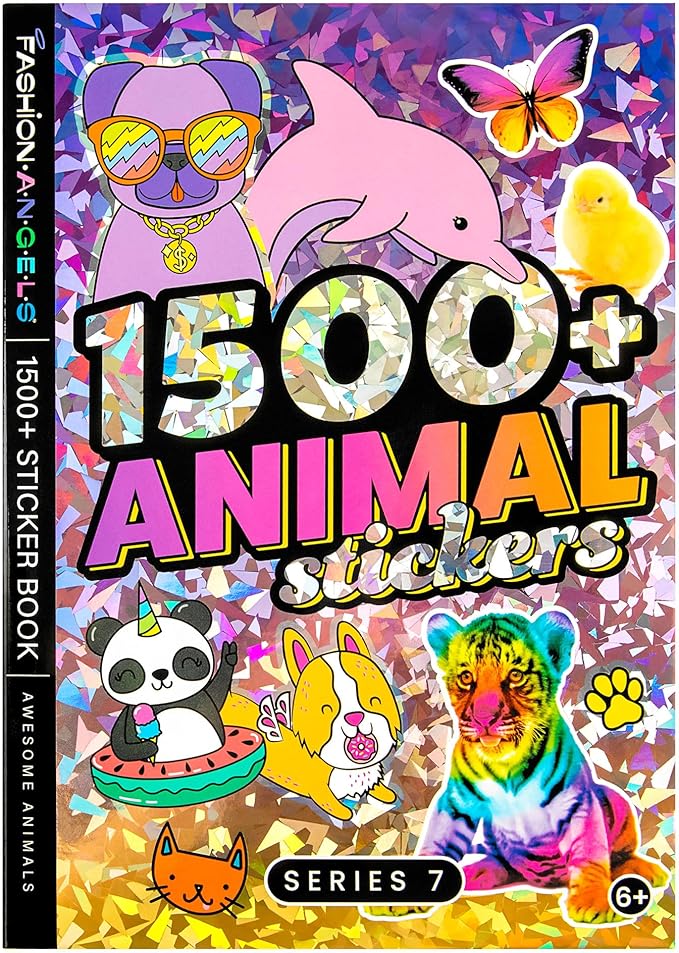 Fashion Angels 1500+ Animal Sticker Book - 40-Page Sticker Book for Kids - Over 1500 Stickers for Scrapbooking, Planner Decor, Gifts & Creative Play, Ages 6 and Up