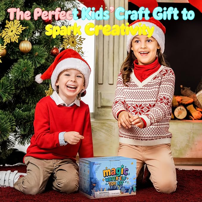 Teexpert Magic Water Elf Toy Kit – Art and Crafts for Kids Girls Boys Ages 3 4 5 6 7 8 9 10 11 12 - DIY Craft Toy Birthday to Make Aqua Fairy Squishy Water Pets