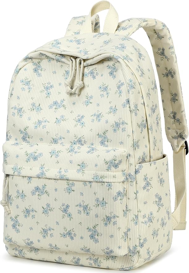 BTOOP School Backpack for Teens Large Corduroy Bookbag Lightweight 15.6 inch Laptop Bag for Girls Women Casual High School College
