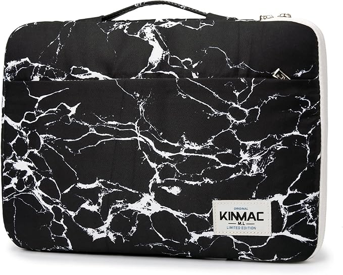 Kinmac 360° Protective Laptop Sleeve Case Bag Cover with Handle for MacBook Pro 16 inch,16 inch HP,Lenovo,Dell,ASUS,Acer Ultrabook and Business Laptop (Black Marble)
