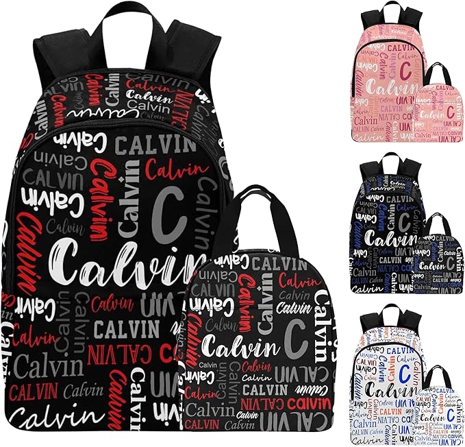 M YESCUSTOM Custom Name School Backpack for Girls Kids Boys Personalized Bookbag for Girls Elementary Kindergarten School Bag with Insulated Lunch Tote Little Kid Toddler Backpack