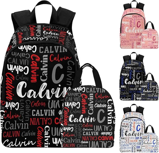 M YESCUSTOM Custom Name School Backpack for Girls Kids Boys Personalized Bookbag for Girls Elementary Kindergarten School Bag with Insulated Lunch Tote Little Kid Toddler Backpack