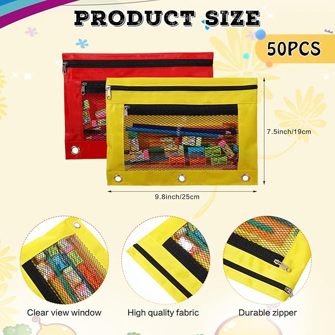 50 Sets Back to School Supplies Kit for Kids Include Colored Pencils, HB Pencils, Pencil Pouch, Erasers, Pencil Sharpener for Classroom School Office Desk Teacher Supplies