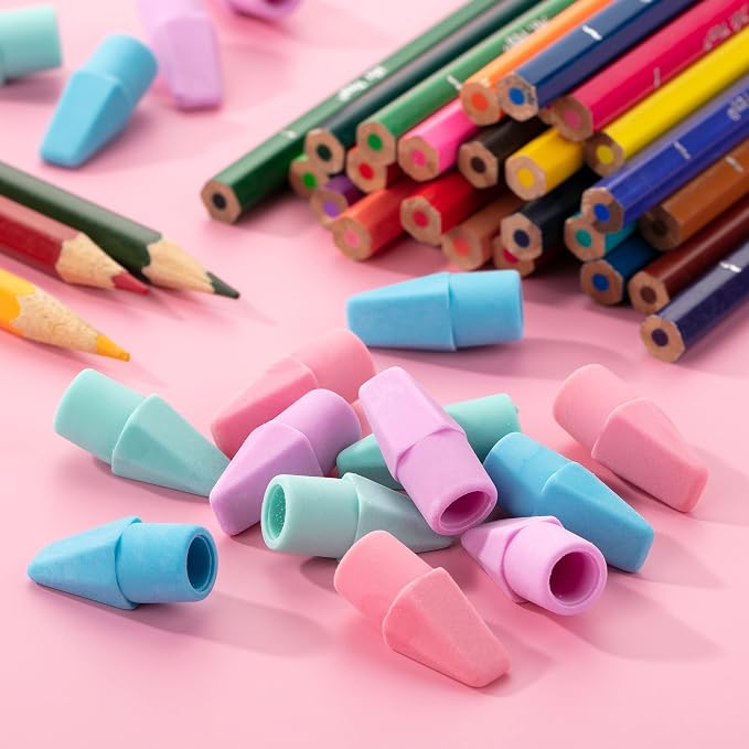 Mr. Pen- Pencil Top Erasers Bulk, 150 Pack, Pastel Colors