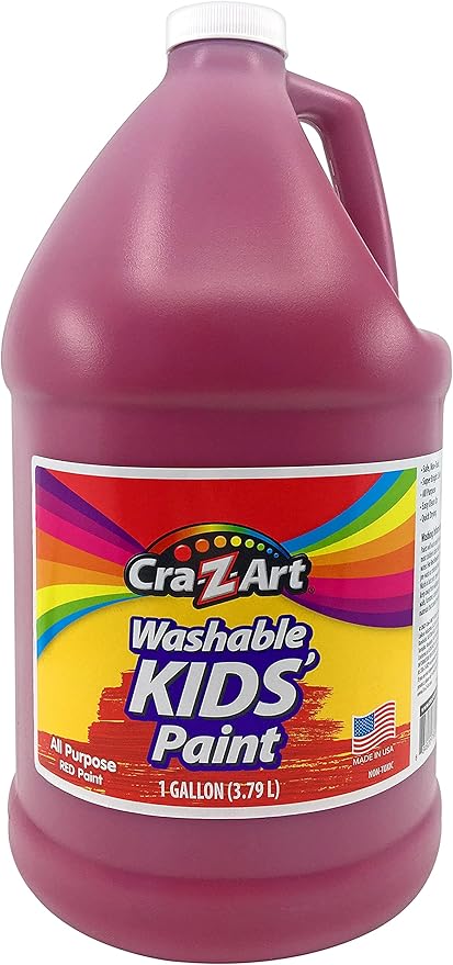 Cra-Z-Art Kids Washable Tempera Poster Paint Non-Toxic Art Supplies - Red - 1 Gallon