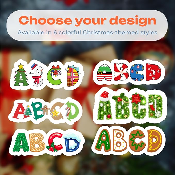 Custom Christmas Name Stickers – Holiday Name Decals for Cars, Laptops, Water Bottles, and More – Personalized Christmas Stickers for Gifts, Custom Name Holiday Sticker for Indoor & Outdoor Use