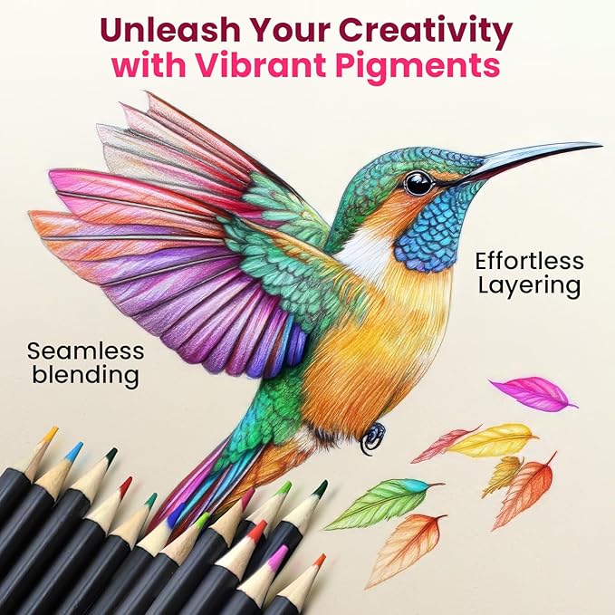 ZENO 72 Vibrant Colored Pencils for Adult Coloring Books | Coloring Pencils for Adults with Oil-Based Cores | Professional Art Supplies | Set for Expert, Beginners and Teens