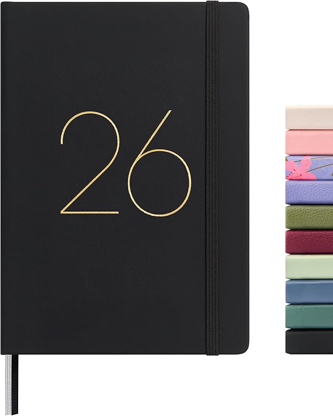 And Per Se 2026 Planner, 15 Months Hardcover Daily, Weekly & Monthly Planner, A5 size, 100GSM Thick Paper, Back Pocket, 5.7" x 8"(Black)